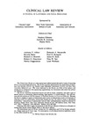 Clinical Law Review, Masthead, Volume 1, 1994-1995 by Clinical Law Review