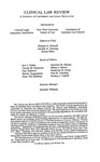 Clinical Law Review, Masthead, Volume 6, 1999-2000 by Clinical Law Review