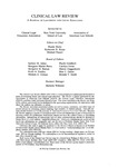 Clinical Law Review, Masthead, Volume 19, 2012-2013 by Clinical Law Review