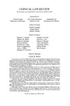 Clinical Law Review, Masthead, Volume 28, 2021-2022